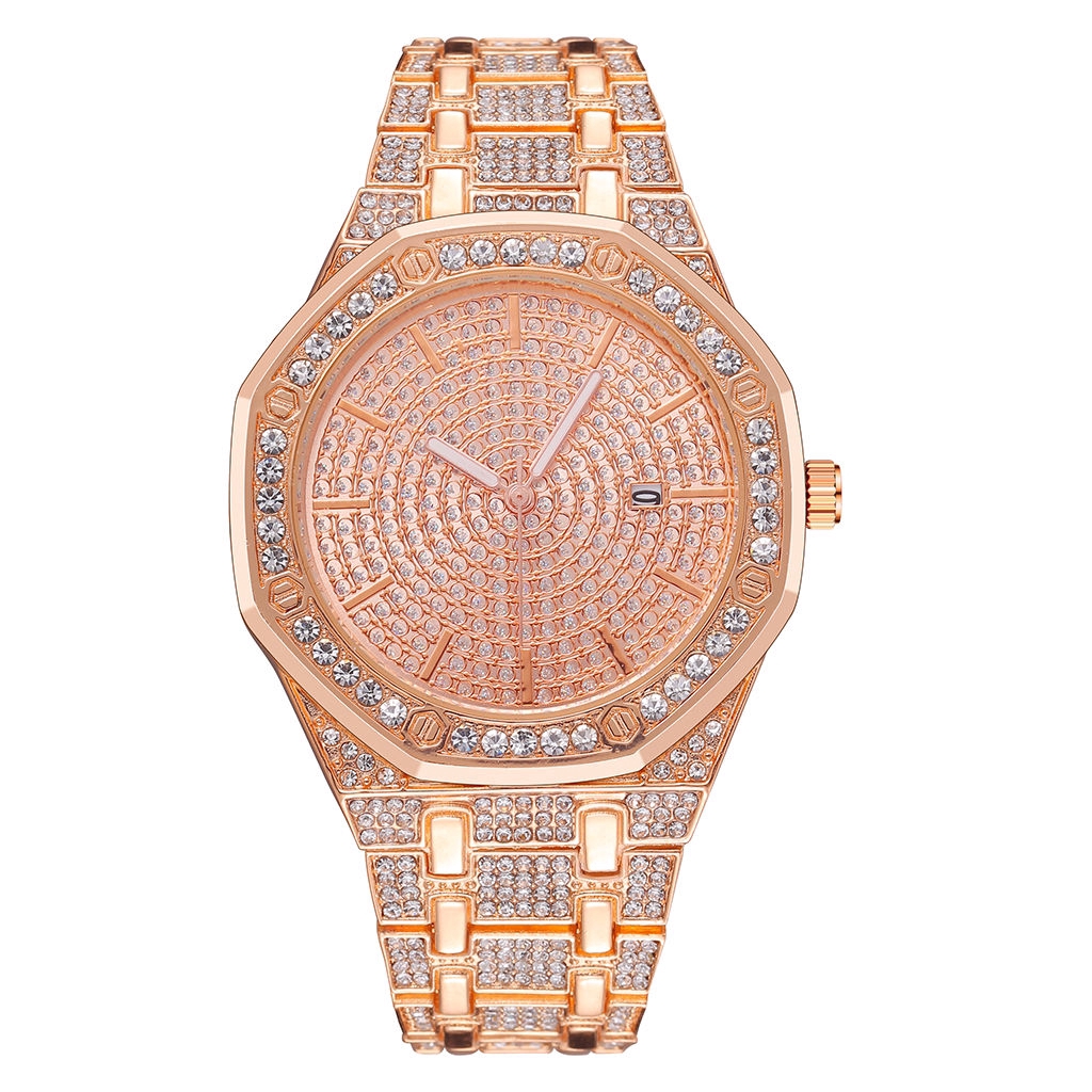 Đồng Hồ Quartz Nữ Dây Thép Không Gỉ Mạ Vàng Hồng Đính Đá Sang Trọng | BigBuy360 - bigbuy360.vn