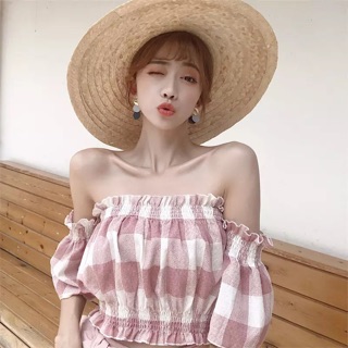Áo kẻ trệt vai