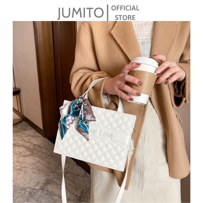 Túi xách nữ hộp forever love đeo chéo cầm tay tặng kèm khăn lụa cao cấp JUMITO SA394