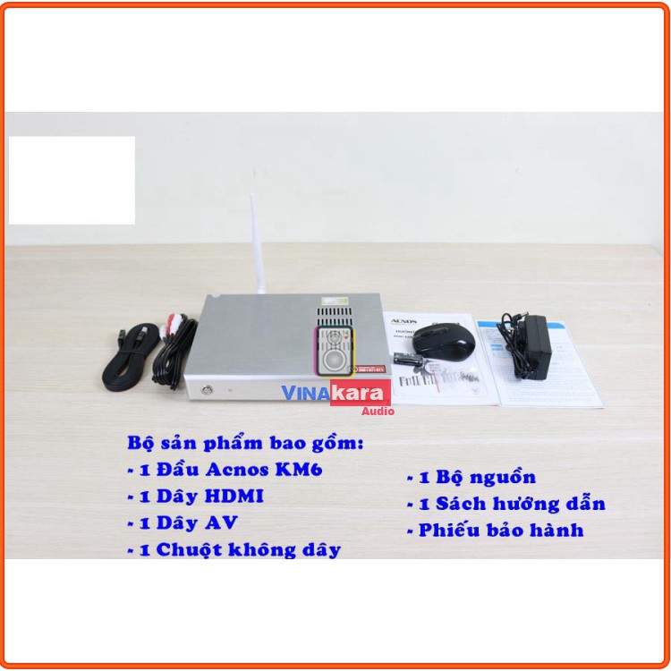 Đầu Mini Karaoke Wifi độ nét cao Acnos KM6, ổ cứng 2TB, Trắng Chính hãng