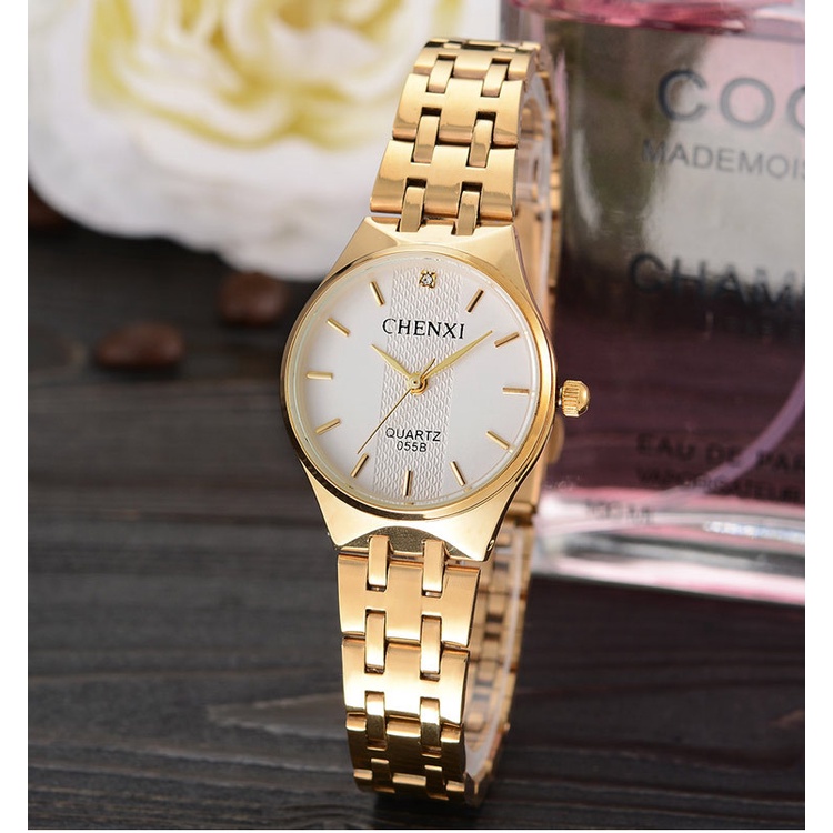 Đồng Hồ Đeo Tay CHENXI Dây Thép Màu Vàng / Bạc Thời Trang Cho Nữ