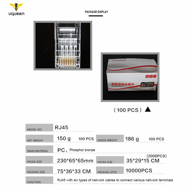 Đầu Nối Rj45 Cat6 Cat6E Utp Unoshielded Rj45