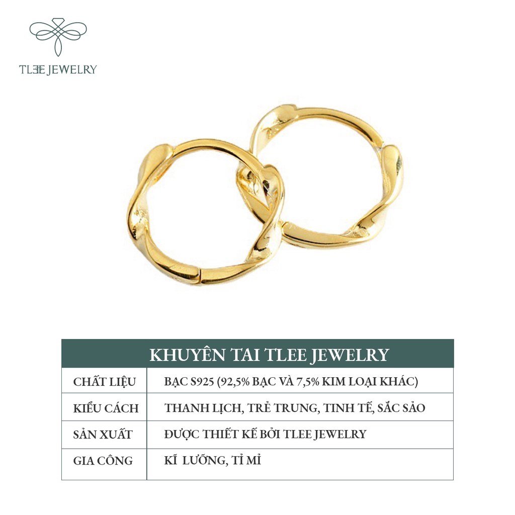 Khuyên tai bạc nữ TLEE TWISTEDS kiểu dáng basic cá tính NCJ B0114