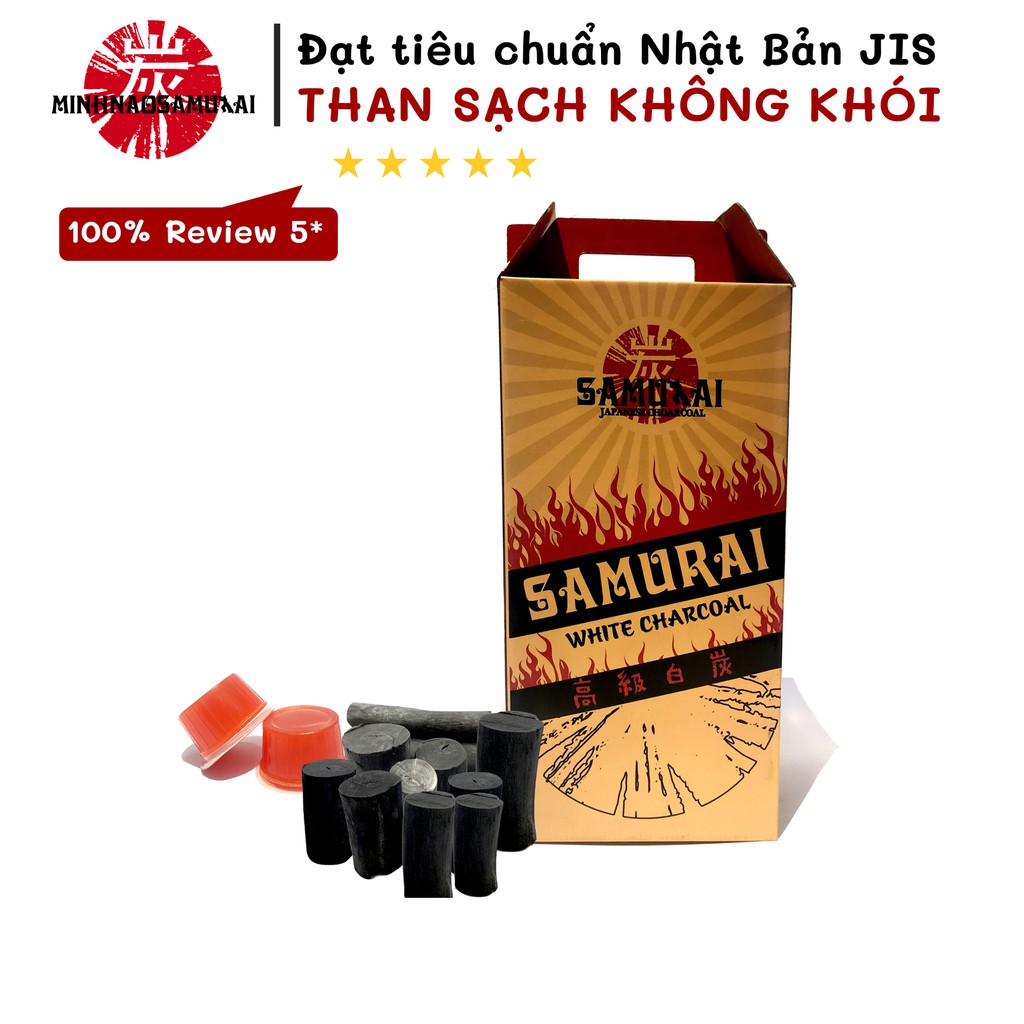 3KG Than Nướng Siêu Sạch Samurai High Quality Size S Không Mùi Không Khói