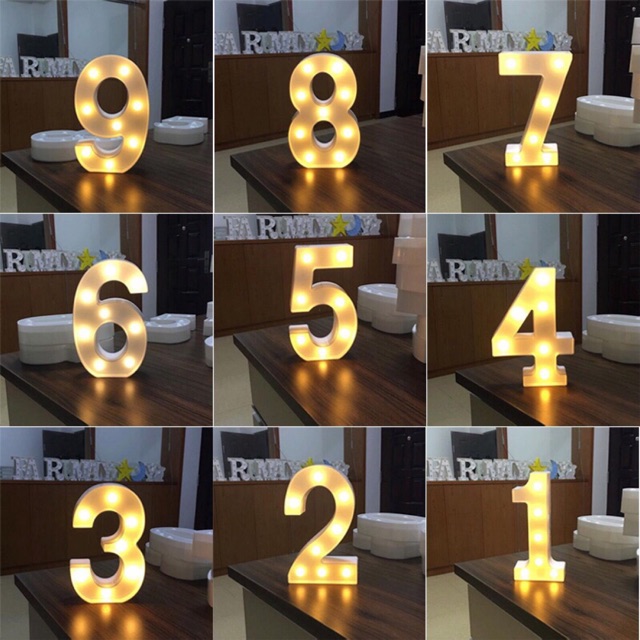 Đèn led chữ số trang trí  sinh nhật 22.5cm