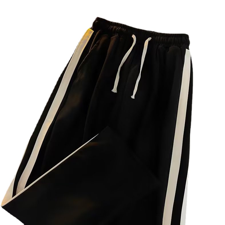 Quần ống rộng Phối Sọc Hai Bên Thời Trang Hàn Quốc Cỡ Lớn Thoải Mái Dành Cho Nam [M-3XL]