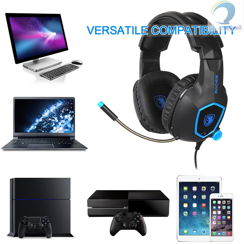 Tai Nghe Chơi Game Có Mic Sades Sa-818 3.5mm Dành Cho Laptop Ps4 New Xbox One