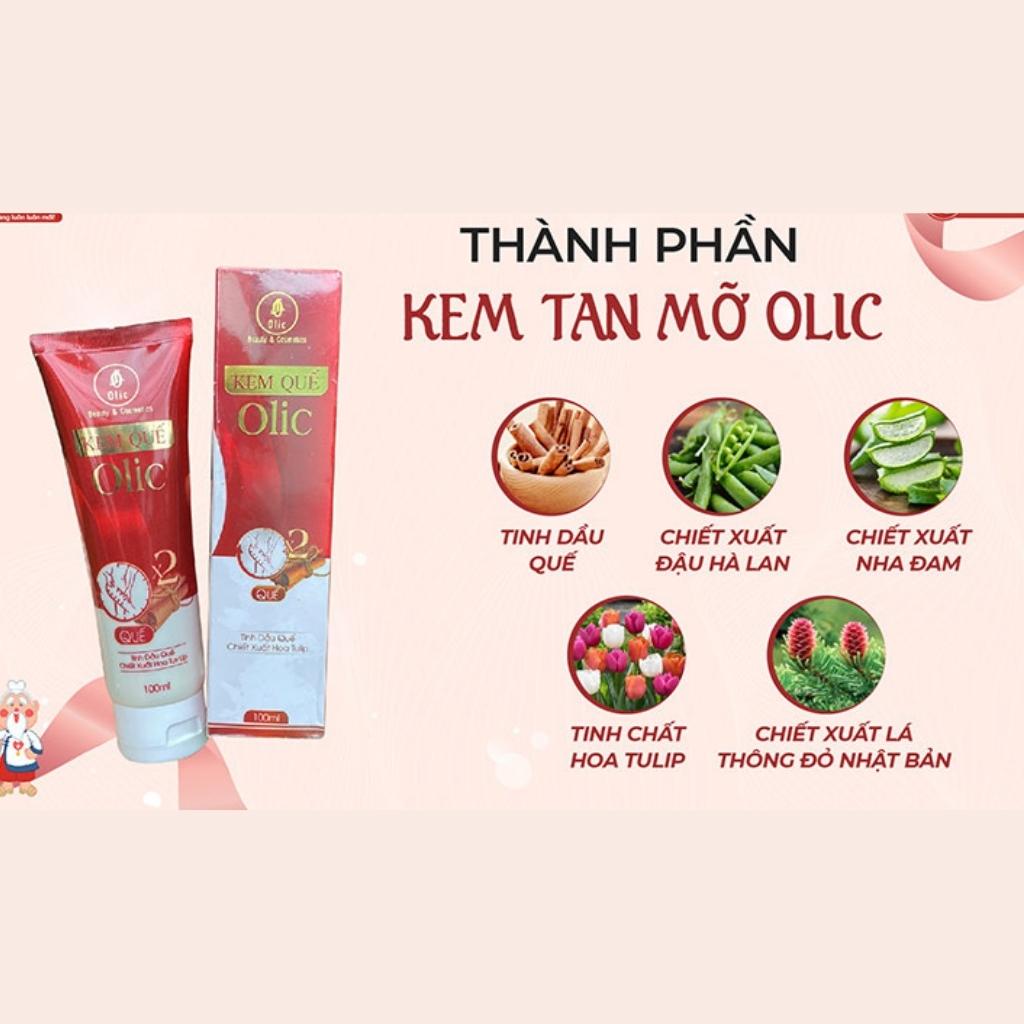 Kem tan mỡ olic quế chính hãng 100 ml tan mỡ, giảm mỡ bụng đùi bắp tay sau sinh hiệu quả thon gọn cơ thể KEM OLIC QUẾ