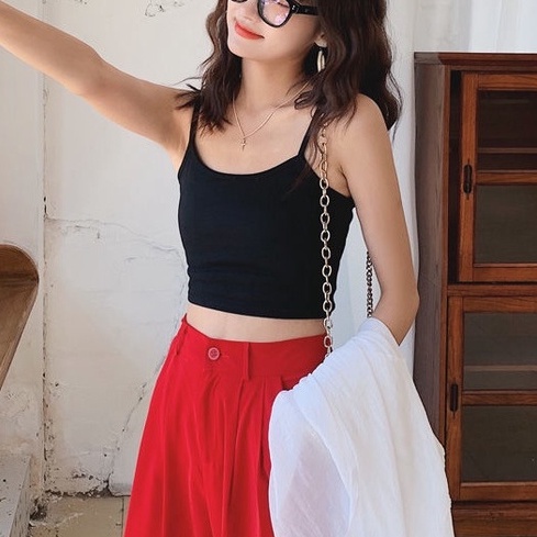 Áo Croptop Hai Dây Nữ Madela Ôm Body Vải Cotton Co Giãn, Croptop Nữ Phong Cách hàn Quốc