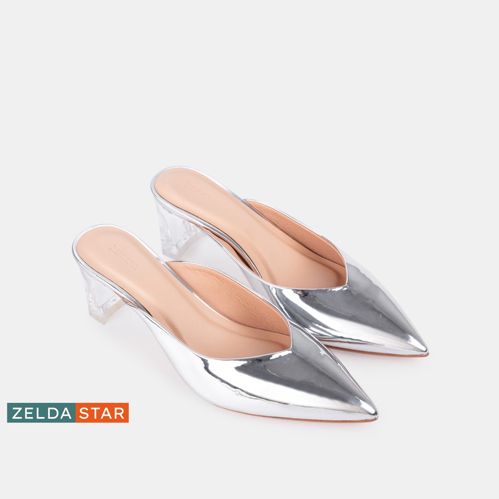 Guốc gót trụ Zelda Star trong suốt cao 6cm - GN0281120
