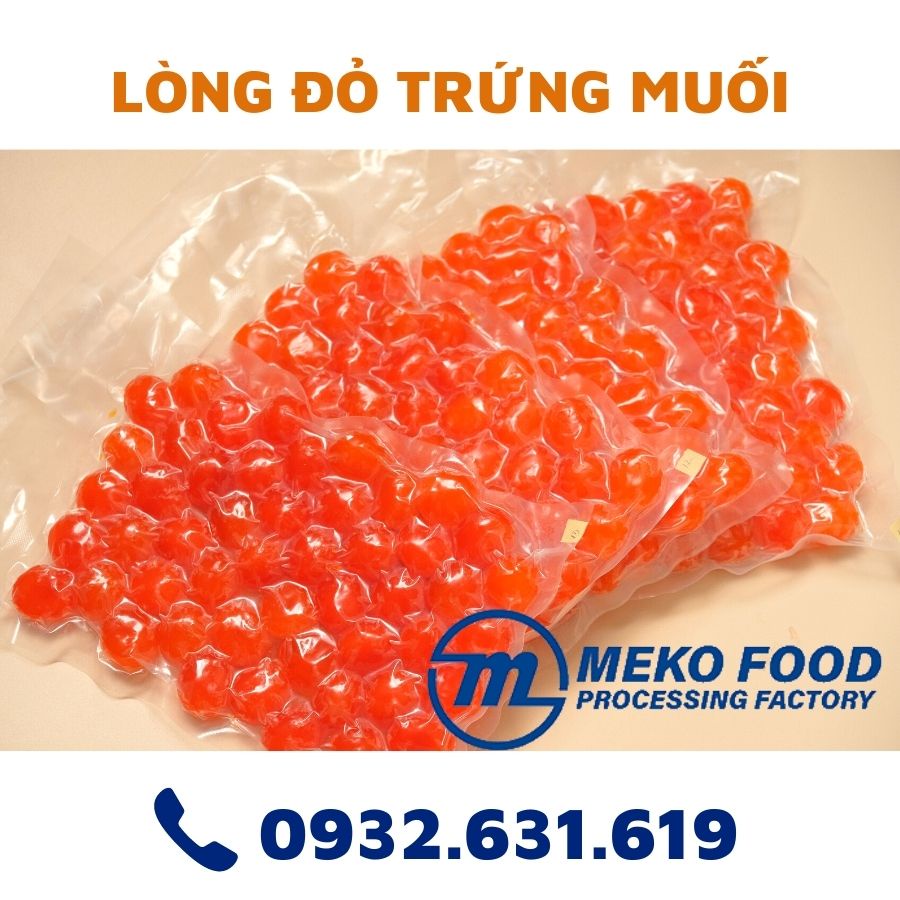 Lòng Đỏ Trứng Muối MEKO gói 50 trứng, Size 5 - 15gr, hàng chuẩn xuất khẩu và Vệ sinh ATTP, trứng đã được hút chân không