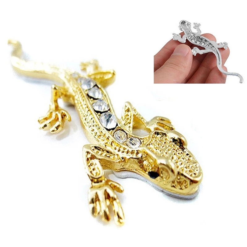 Miếng dán trang trí xe hơi bằng kim loại hình thằn lằn 3D độc đáo