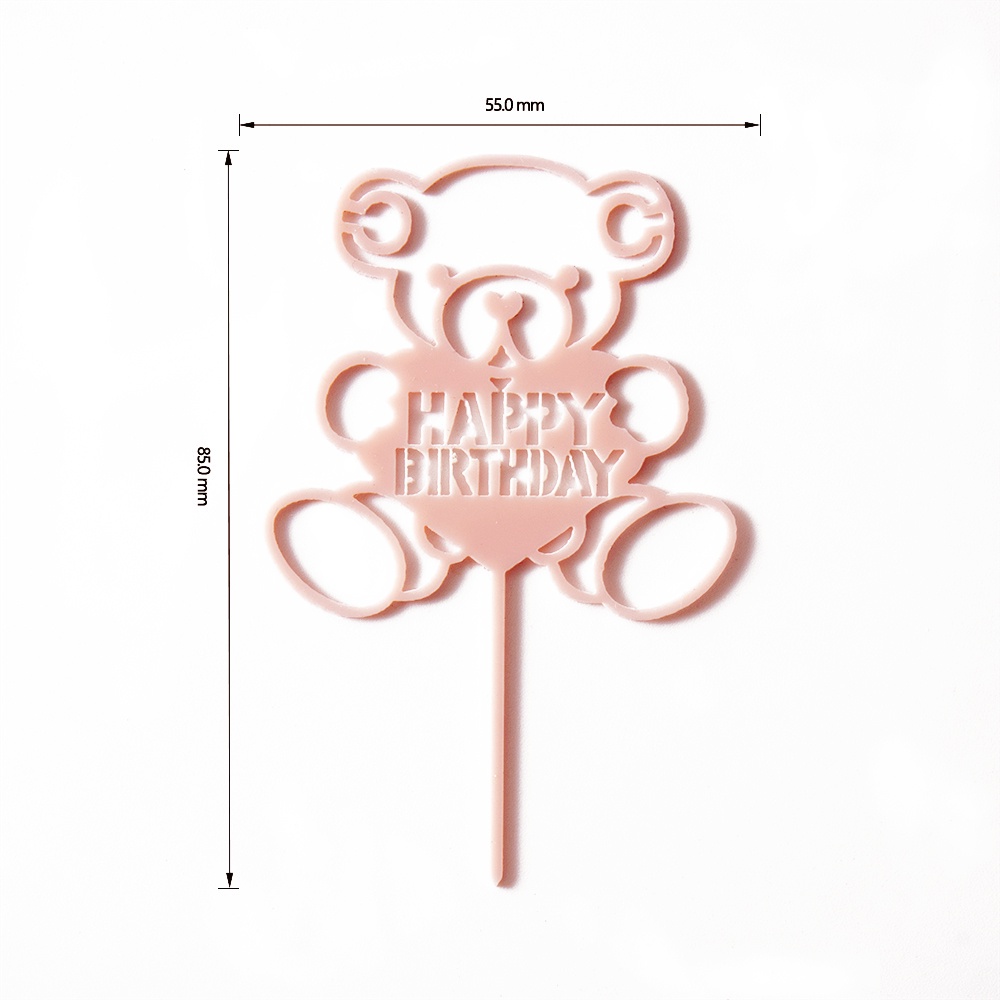 Set 10 topper cắm trang trí bánh kem sinh nhật có 4 màu sắc acrylic mini