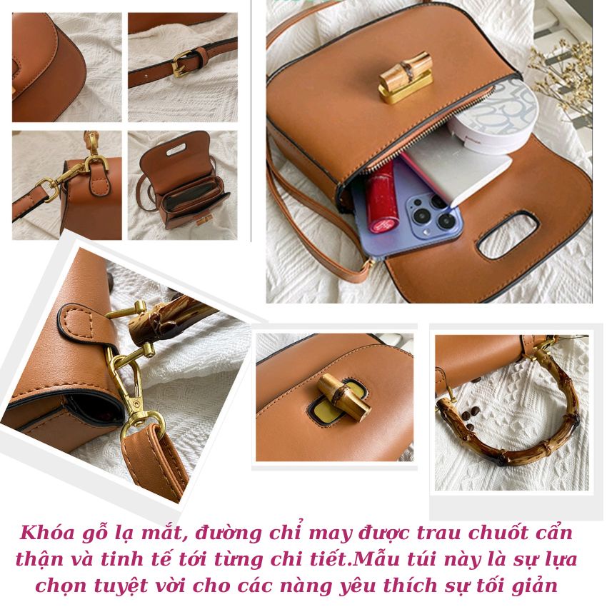 Túi xách nữ quai trúc cách điệu đeo chéo đeo vai đi chơi đi làm công sở yume thời trang Hàn Quốc 2022 siêu xinh