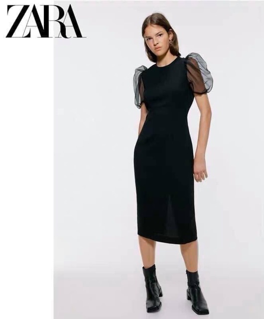 Pass váy body zara tay phồng xuất new tag