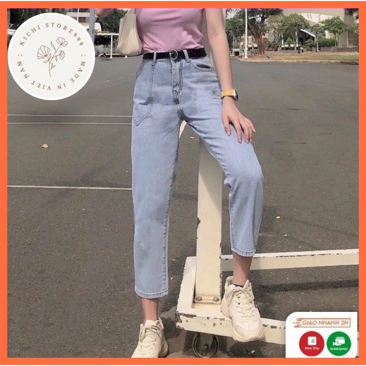 Quần Jean Baggy ống suông, co giãn nhẹ Kichistore , Quần Jean thời trang cao cấp nữ M128 | BigBuy360 - bigbuy360.vn