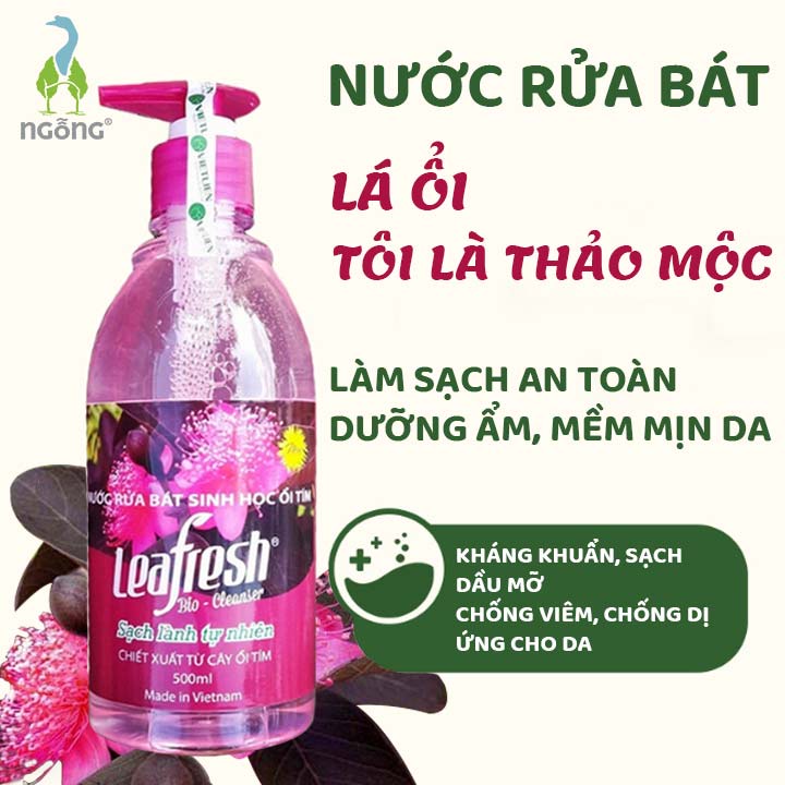 Nước Rửa Bát Sinh Học Ổi Tím Leafresh 500ml