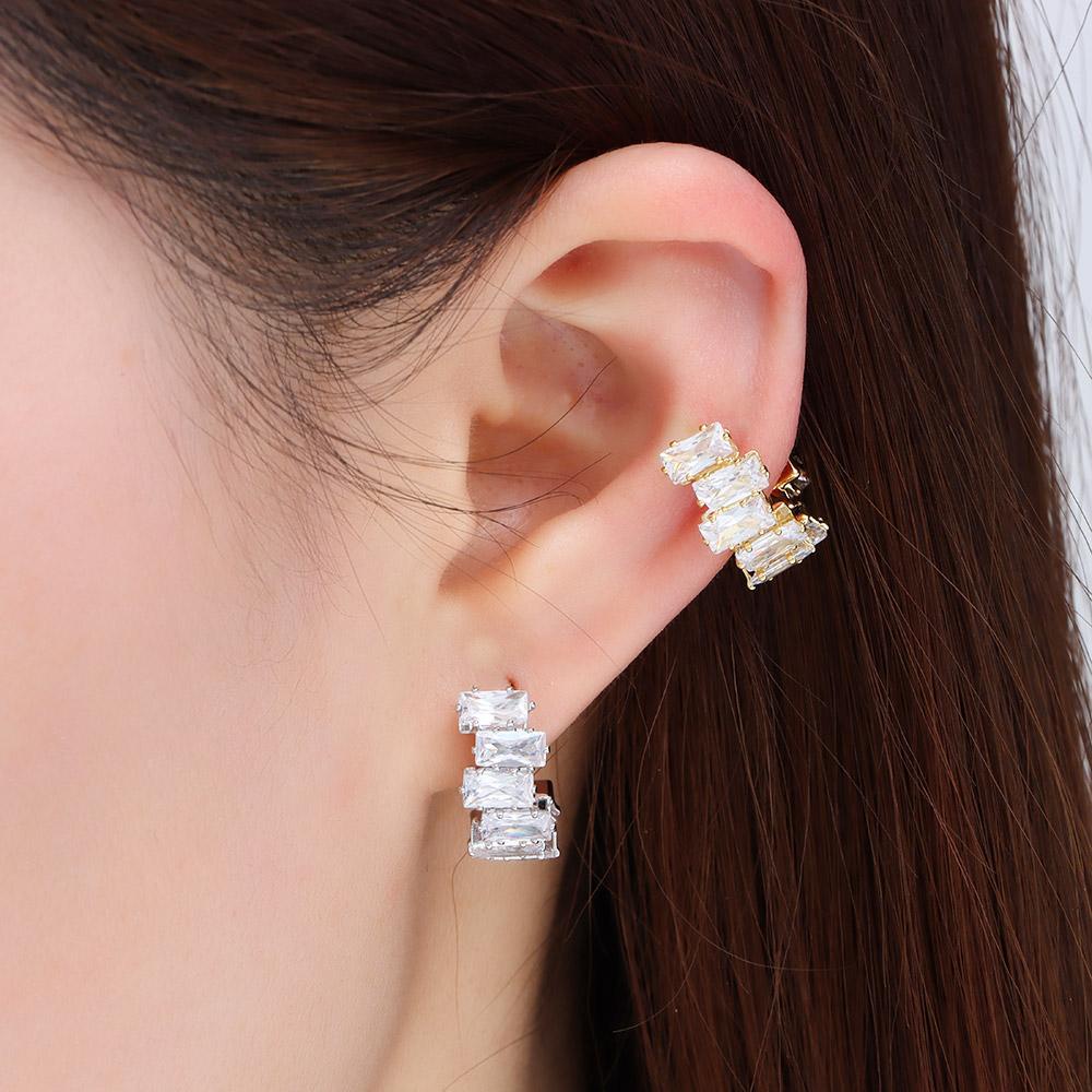 Khuyên Kẹp Vành Tai Hình Melody Dễ Thương|Khuyên Vành Tai Đính Đá Cubic Nhiều Màu Sắc