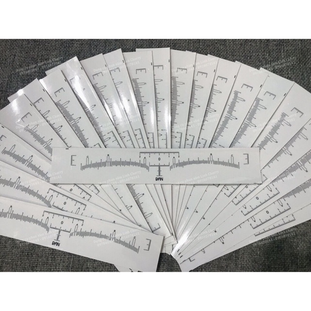 Thước nhựa chữ M - thước giấy dán định hình lông mày /Dcpx Doreme