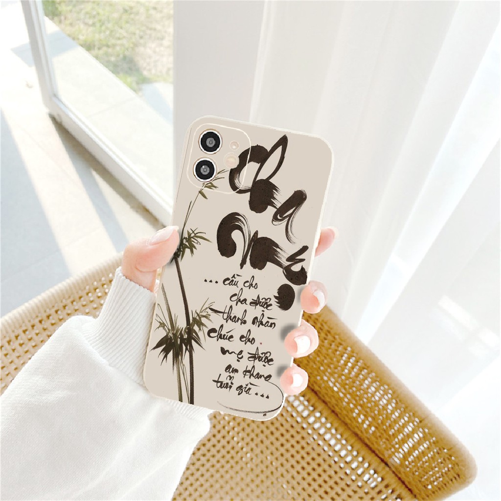 Ốp lưng iphone câu ca dao về cha mẹ tình cảm ý nghĩa viền vuông ốp điện thoại iphonex/xr/xsmax/se2020/7/8/plus/11/12/13