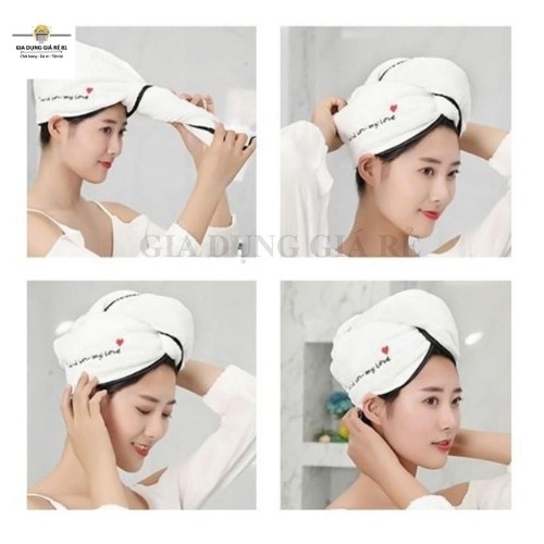 Khăn Quấn Đầu Khắn Tắm Khăn Ủ Tóc Làm Khô Tóc Siêu Nhanh Kiểu Dáng Mới Tiện Dụng