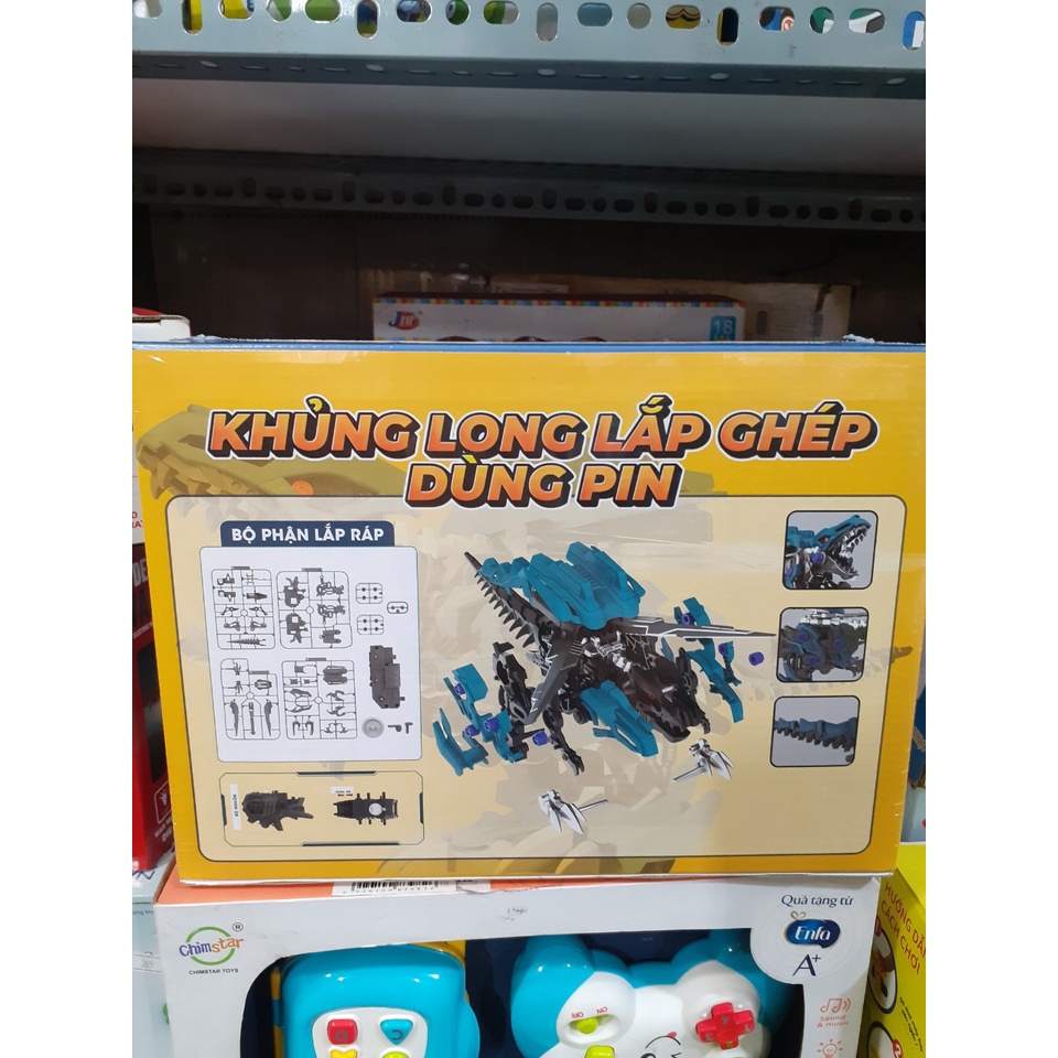 Đồ chơi Khủng long lắp ghép dùng pin Quà tặng từ Anfa