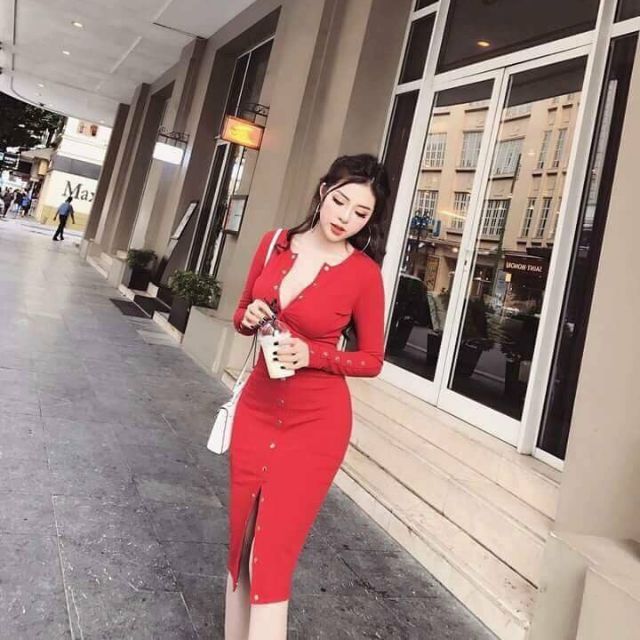 Đầm dài có nút sexy sale còn 109k | BigBuy360 - bigbuy360.vn