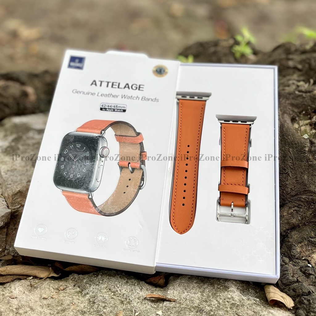 Dây da thật Luxury Wiwu Leather Watch Bands cho Đồng hồ thông minh Watch 7  Size 41 – 45 mm , 38 - 42 mm , 40 - 44 mm