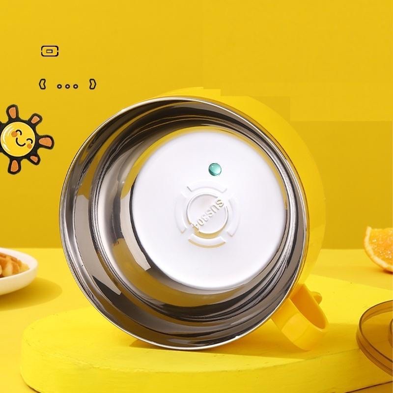 Ca Đựng Mì Cháo VỊT VÀNG Giữ Nóng Inox 304 Tô khuấy Bột Ăn Dặm Cho Bé