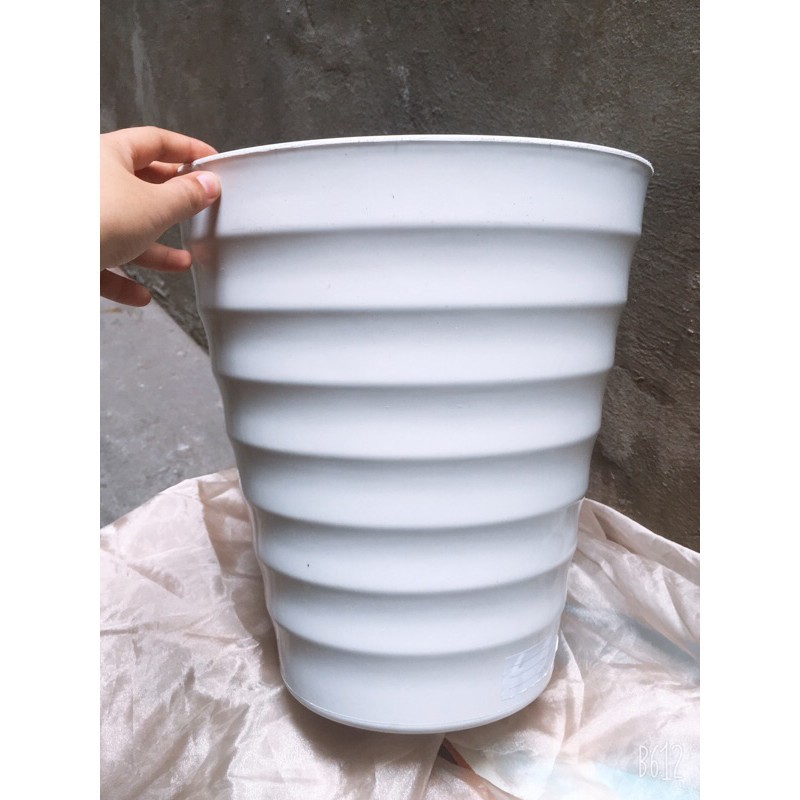 Chậu nhựa tròn xoắn trồng cây thật ,cây giả