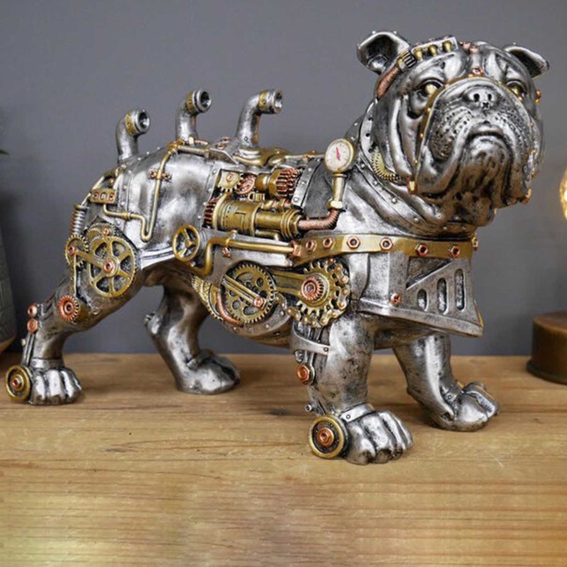 Aoto Đồ trang trí Chú Chó Máy Hơi Nước Punk Bằng Nhựa Resin Thủ Công Trang Trí Nhà Cửa / Văn Phòng / Phòng Ngủ