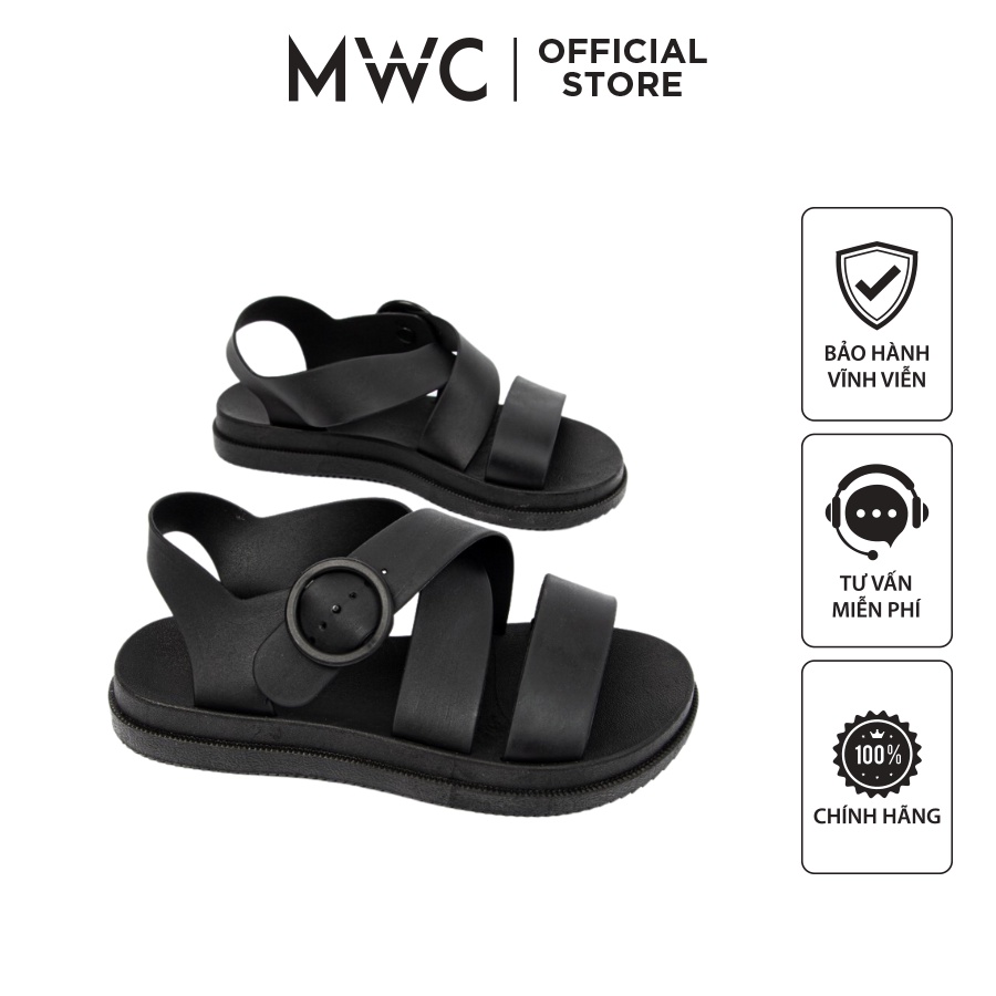 Giày MWC 2628 - Giày Sandal Đế Bằng, Giày Sandal Quai Chéo Chất Cao Su Đế Bằng Siêu Xinh