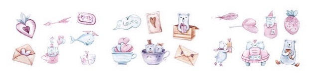 Set 40 sticker giấy cute