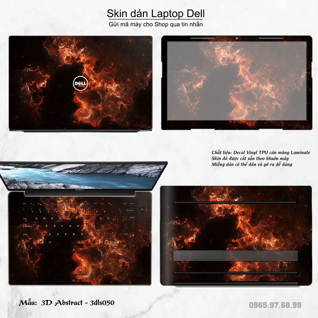 Skin dán Laptop Dell in hình 3Ds (inbox mã máy cho Shop)