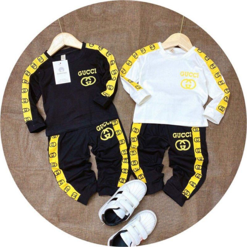 Bộ thu đông bé trai guci.