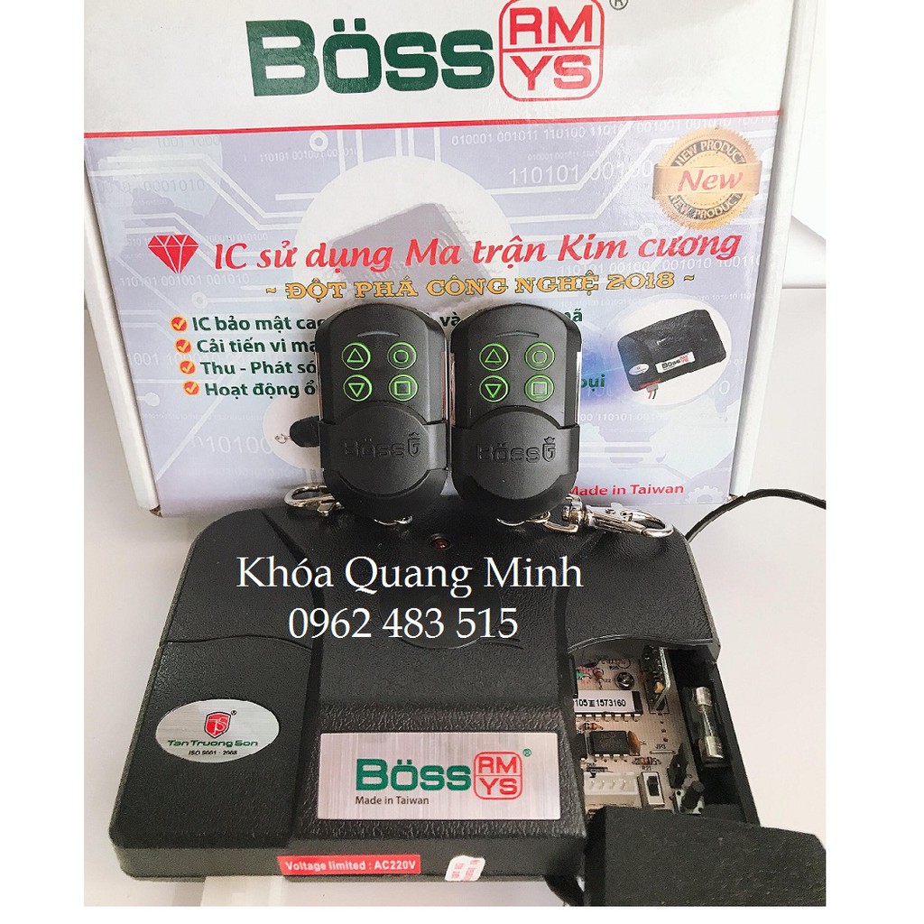 Bộ điều khiển cửa cuốn Bossdoor chính hãng, mã nhảy chống copy mã, nhập khẩu đài loan