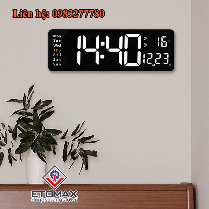 Đồng Hồ Điện Tử Treo Tường Led 3D Điều Khiển Tử Xa DS6626, Có Chức Năng Bấm Giờ Đếm Ngược, Đếm Tiến