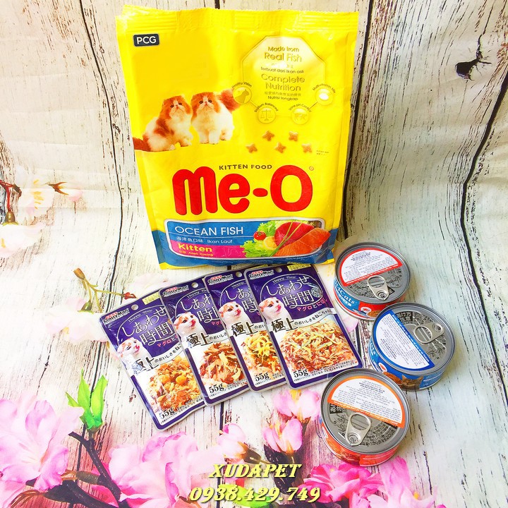 Combo Thức Ăn MEO Cho Mèo Con 1.1kg Và 3 Pate, 4 Súp Thưởng Nhật Cho Mèo Nhiều Vị thành phần giàu dinh dưỡng - SP005172