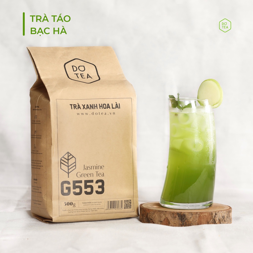 Trà xanh hoa lài G553 Dotea 500g chát nhẹ hương hoa lài tự nhiên thư giãn nguyên liệu pha chế ngon