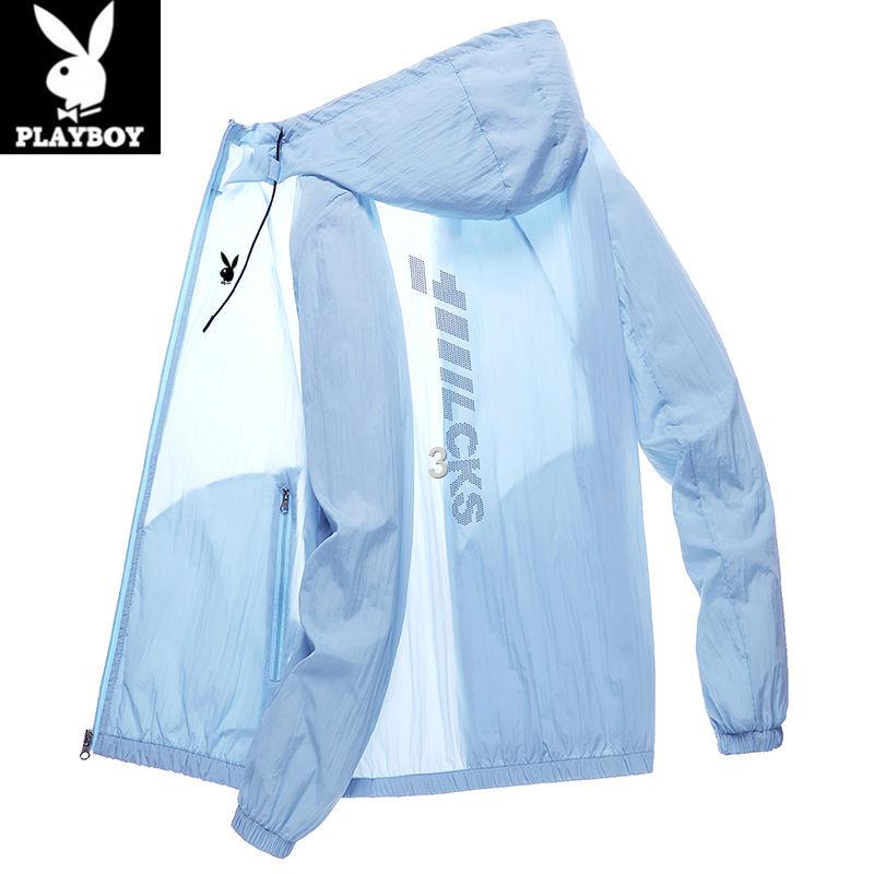 Dquần áo chống nắng có mũ siêu mỏng mùa hè playboy cho nam chống tia cực tím và thoáng khí Áo chống nắng nam áo khoác th