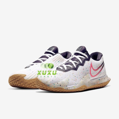 【Giày chạy thể thao】Giày Tennis Nike Court Air Zoom Vapor Cage 4 White Laser Crimson Gridiron Wheat