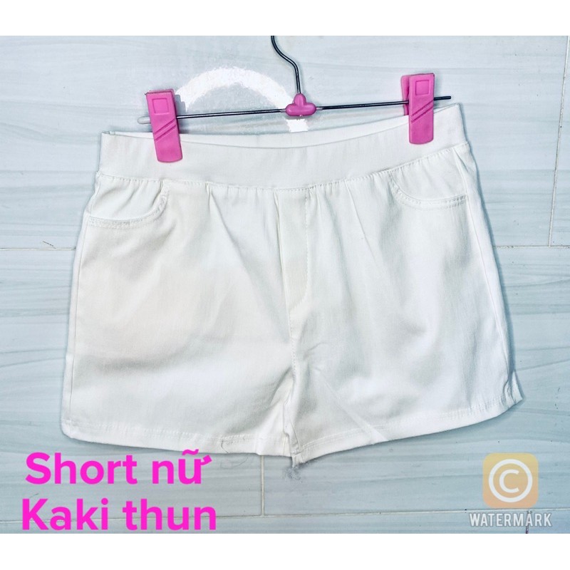 Quần short đùi kaki nữ lưng thun đẹp, giá rẻ (size 38 - 80 kg)
