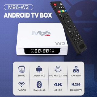 Mua Android TV Box M96W2 Android TV 11 Ram 2GB bộ nhớ 16GB WiFi 2.4/5Ghz Bluetooth 5.0  Amlogic S905W2 HỖ TRỢ AV1 H.265 4K