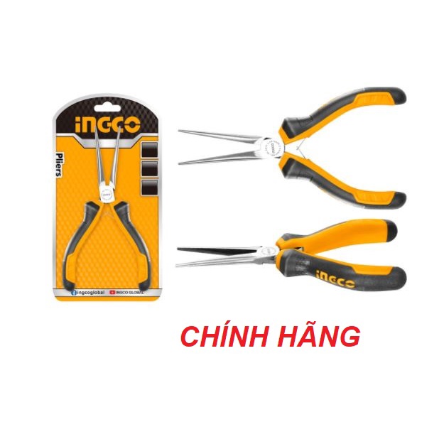 ĐỒ NGHỀ INGCO Kềm gắp mũi kim mini 4.5&quot;/115mm HMNNP08115 (Cam kết Chính Hãng 100%)