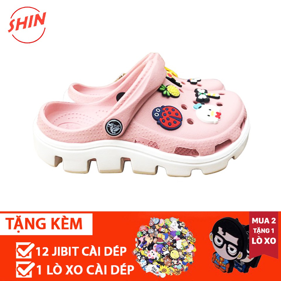 dép cross hồng đế trắng lượn sóng unisex cao cấp💖FREESHIP💖sục cross bít đầu hotrend DU01