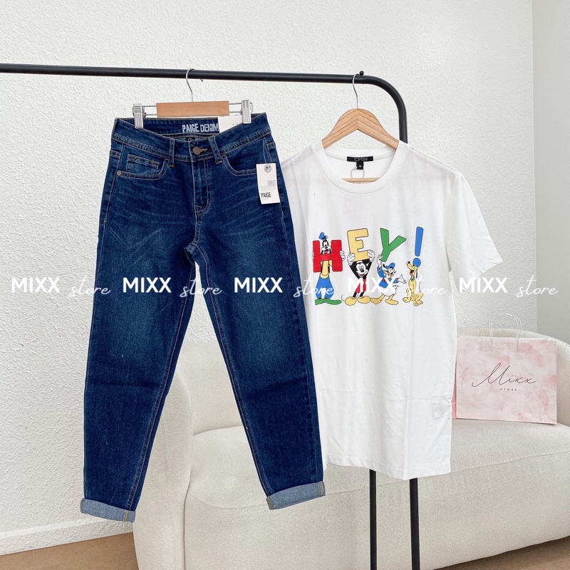 Quần Jean Nữ Baggy Trơn Lưng Cao co giãn thoải mái mặc che đùi tốt phong cách sành điệu cá tính