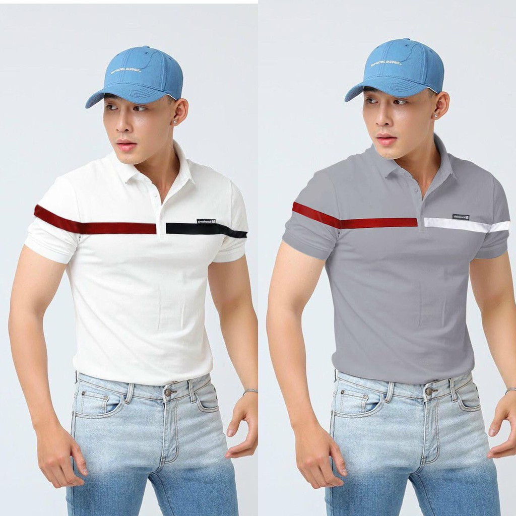 Áo thun nam tay ngắn có cổ  sọc ngang ngực SIZE 45-72KG vải THUN COTTON 100% - ATN40 | BigBuy360 - bigbuy360.vn