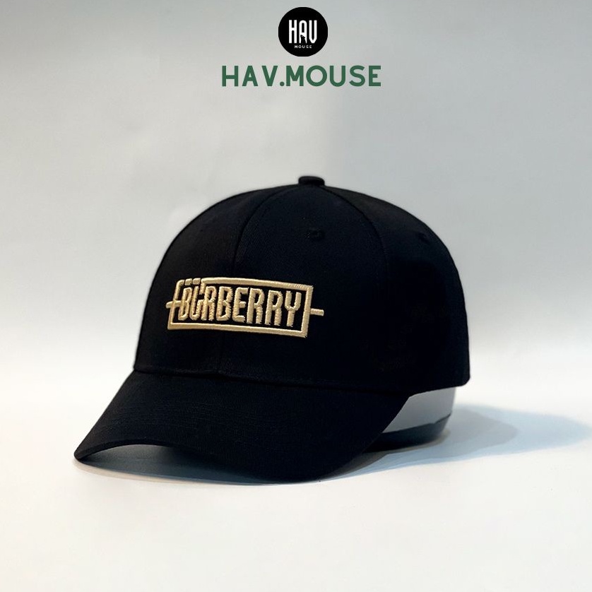 Nón kết Mũ lưỡi trai Buberry logo thêu vàng Free Size Full hộp dành cho nam và nữ