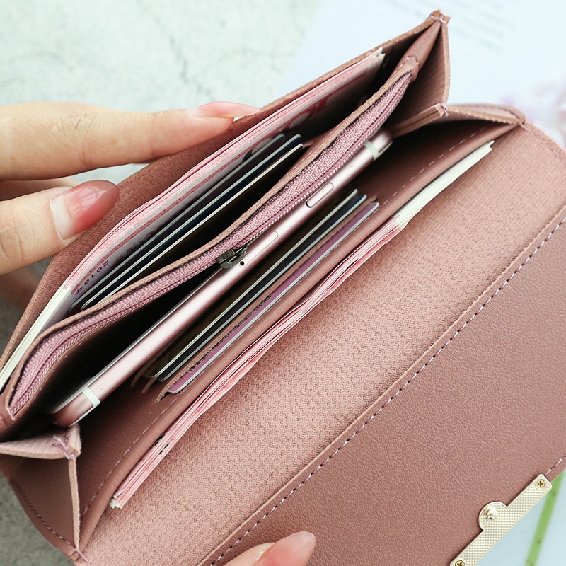 Ví da thời trang loại dài nữ cầm tay C119 có khóa cài