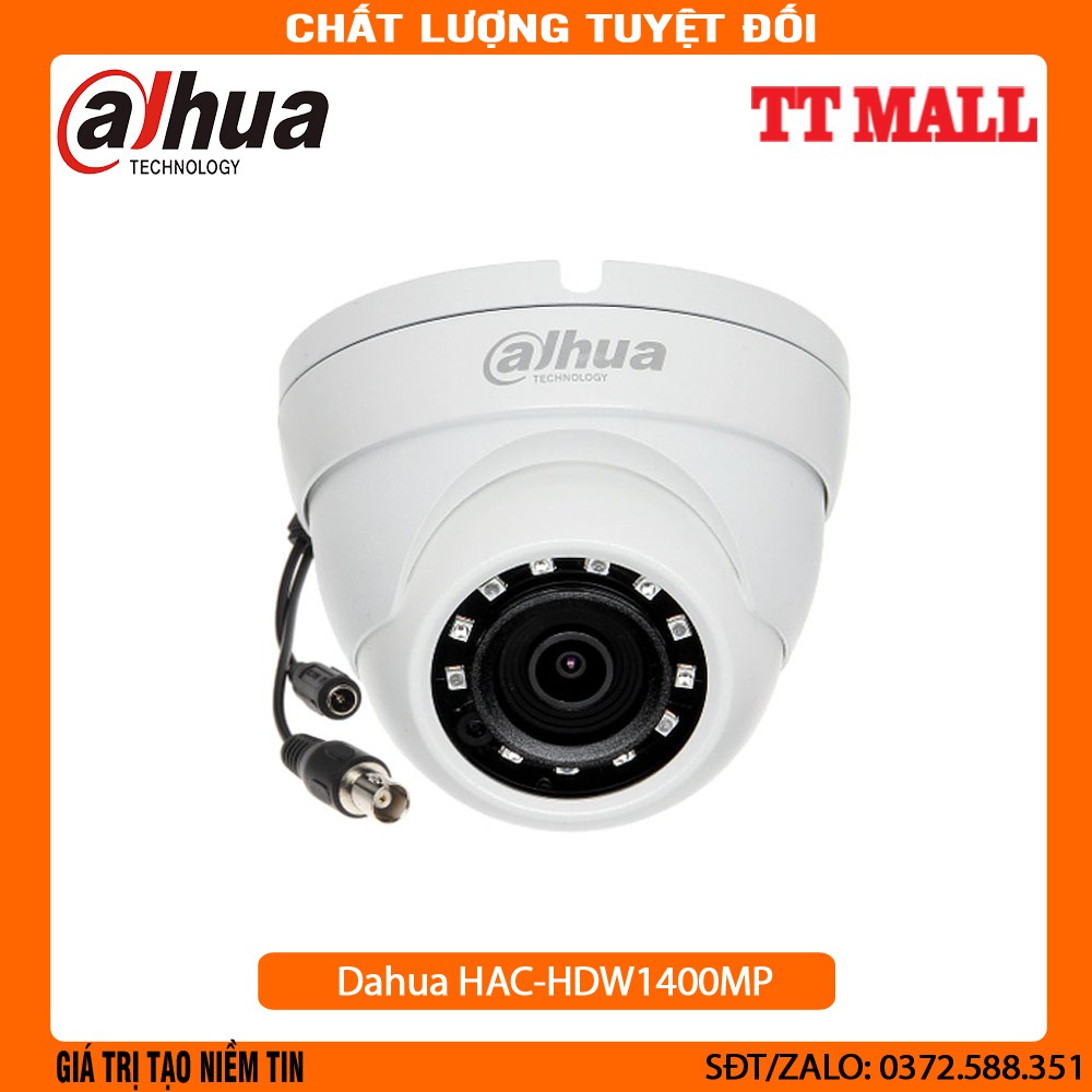 {Giá Hủy Diệt} Camera Dome HDCVI hồng ngoại 4.0 Megapixel DAHUA HAC-HDW1400MP - HÀNG CHÍNH HÃNG .